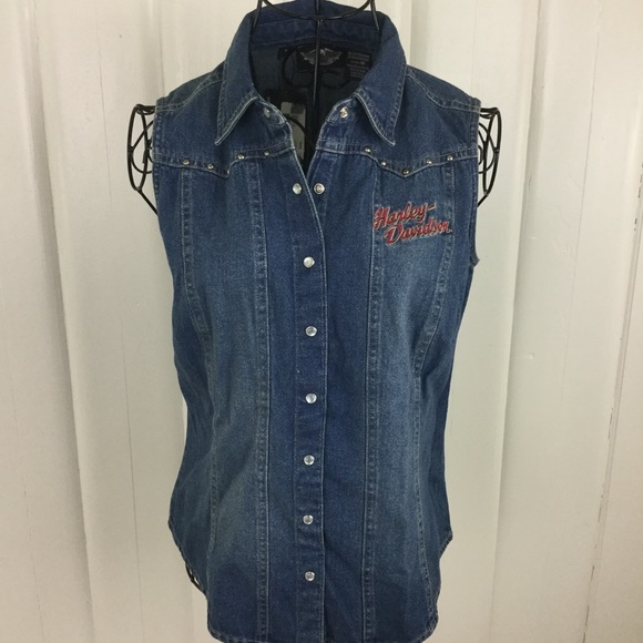 HARLEY DAVIDSON DENIM SHIRT - NEW - Picture 2 of 6